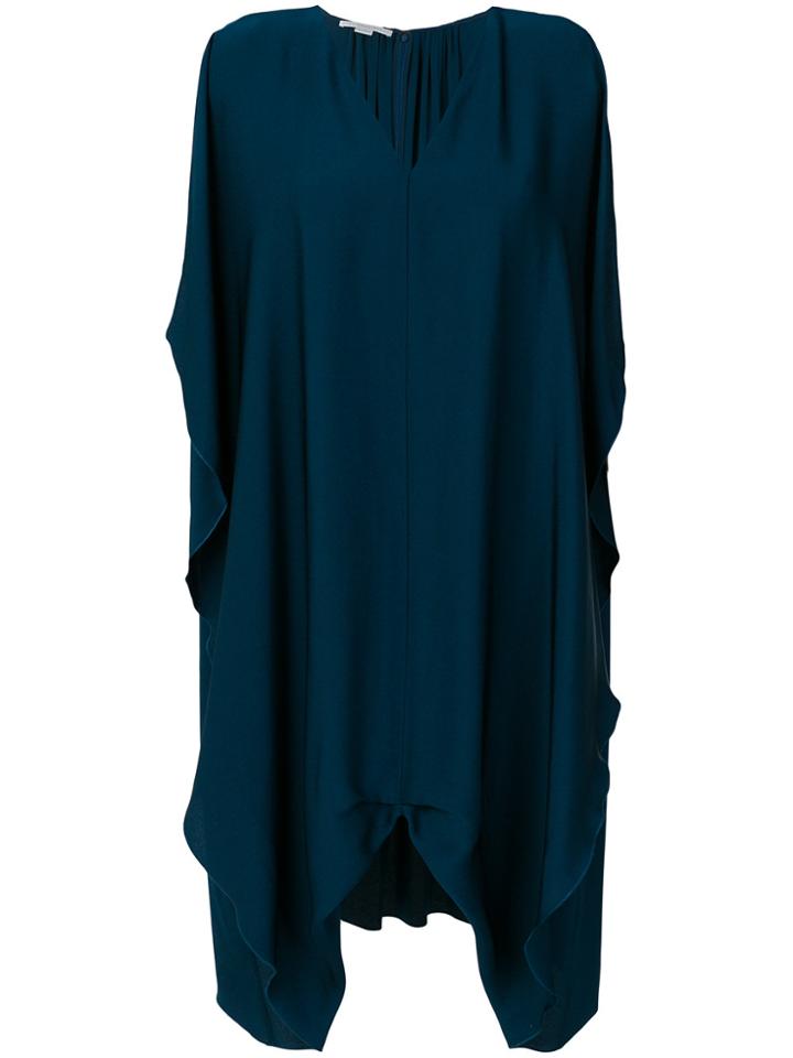 Stella Mccartney V-neck Cape Dress - Blue