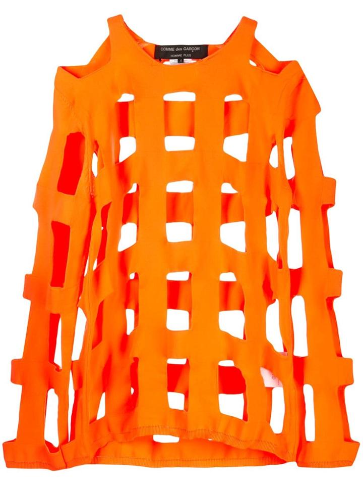 Comme Des Garçons Homme Plus Open Net Longsleeved T-shirt - Orange