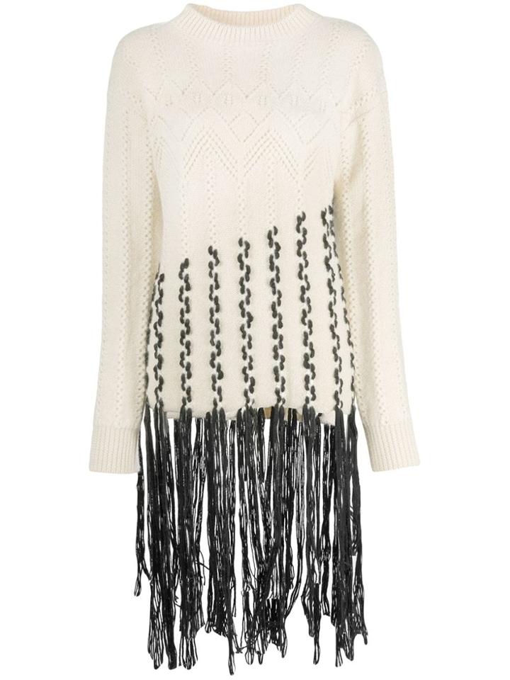 Loewe Woven Fringe Jumper - Neutrals