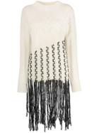 Loewe Woven Fringe Jumper - Neutrals