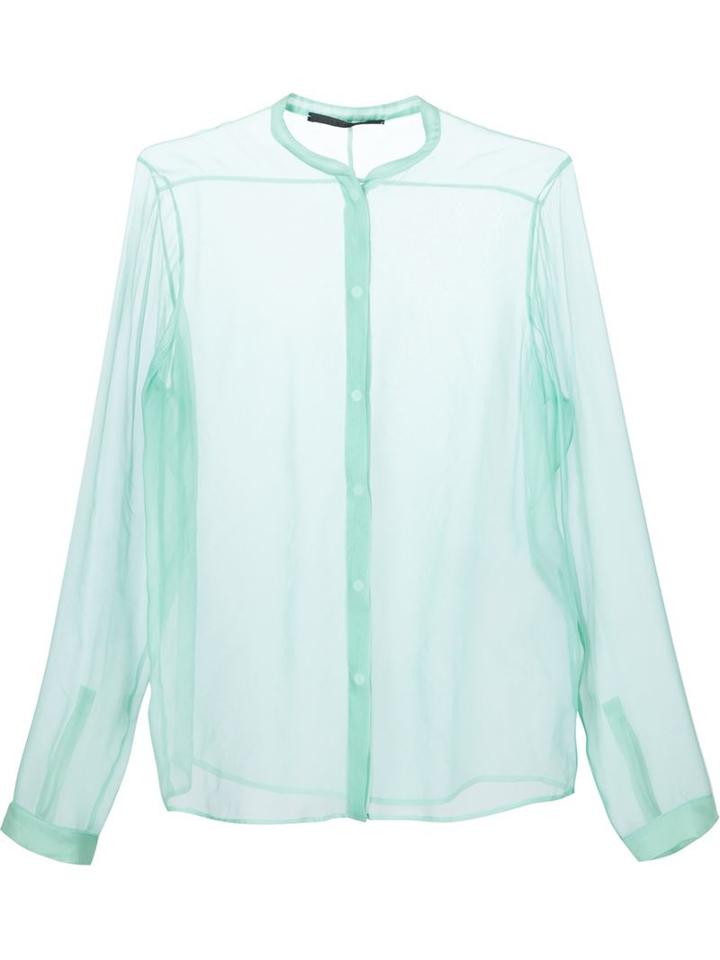 Haider Ackermann Sheer Button-up Shirt, Women's, Size: 40, Green, Silk