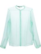 Haider Ackermann Sheer Button-up Shirt, Women's, Size: 40, Green, Silk