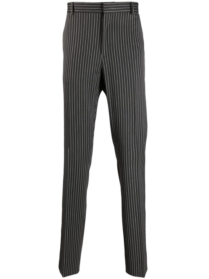 Sss World Corp Daniel Pinstriped Trousers - Black
