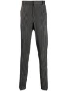 Sss World Corp Daniel Pinstriped Trousers - Black