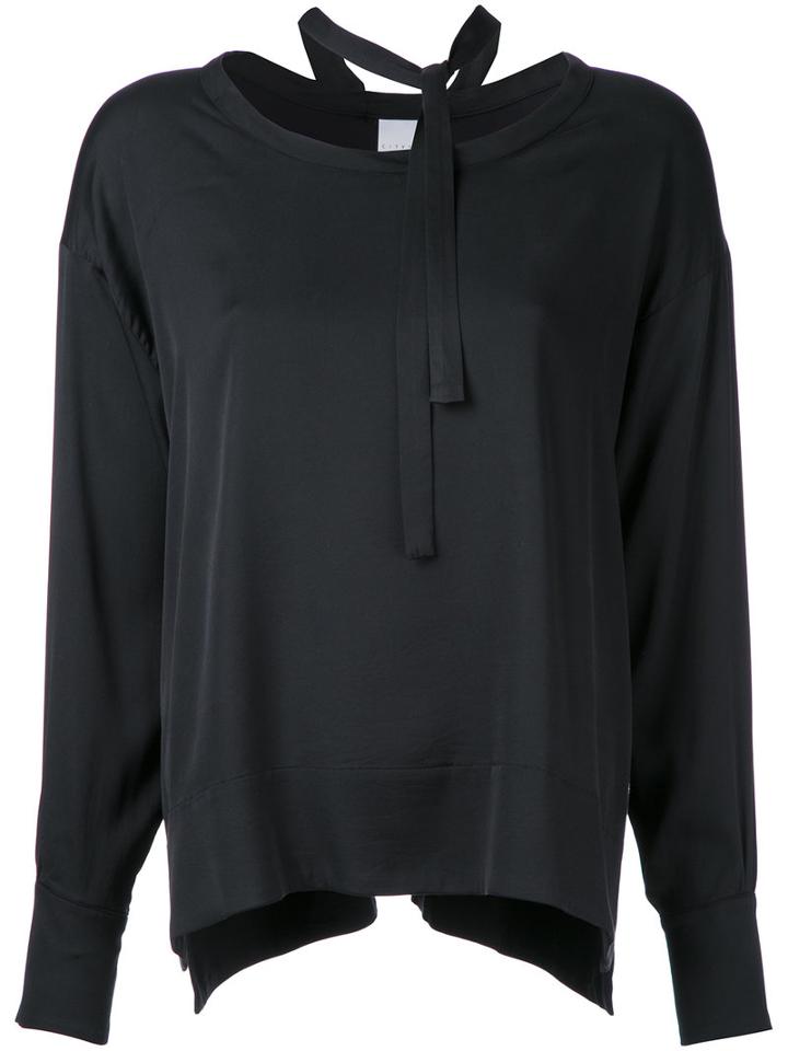 Cityshop Neck Tie Blouse, Women's, Black, Cupro/rayon/polyurethane