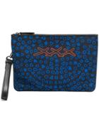 Ermenegildo Zegna Geometric Printed Clutch - Blue