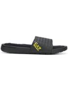 Ea7 Emporio Armani Logo Strap Slides - Black