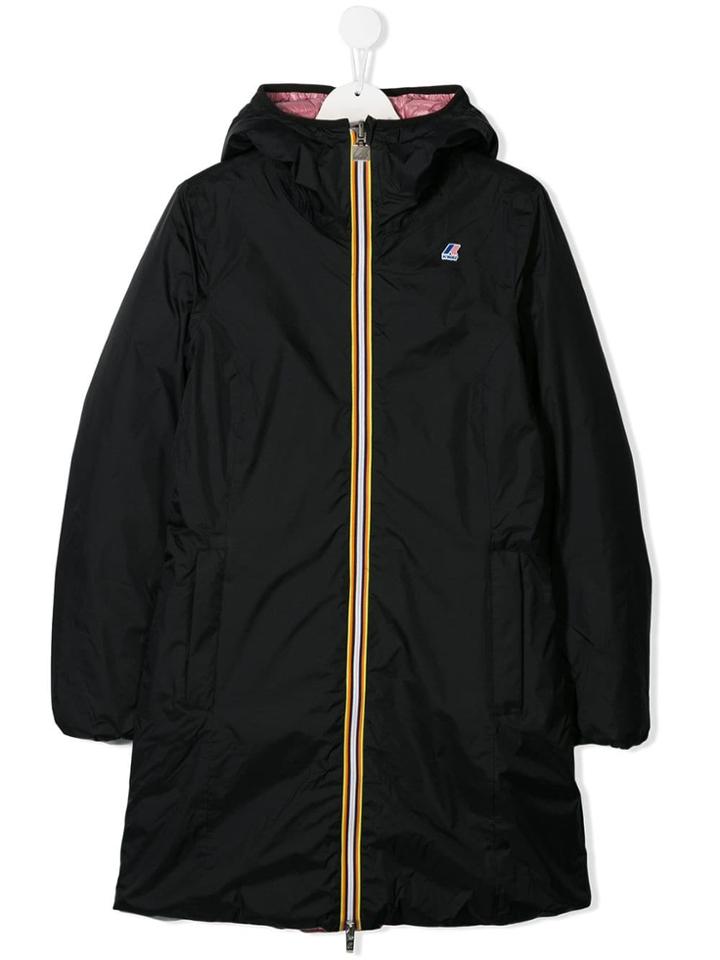 K Way Kids Teen Charlene Reversible Coat - Black