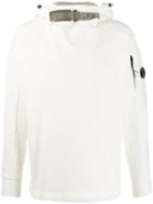 Cp Company Strap Roll Neck Hoodie - White