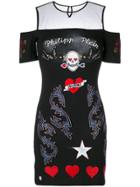 Philipp Plein Embellished Mini Dress - Black