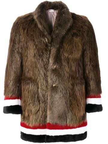 Thom Browne Painted Beaver Fur Sack Overcoat