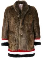 Thom Browne Painted Beaver Fur Sack Overcoat