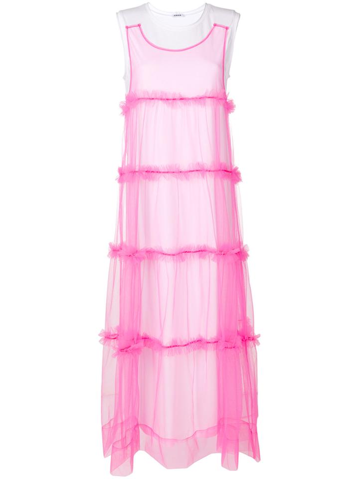 P.a.r.o.s.h. Tulle Layered Maxi Dress - Pink & Purple