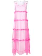 P.a.r.o.s.h. Tulle Layered Maxi Dress - Pink & Purple