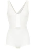 Giuliana Romanno Tulle Panels Bodysuit - White