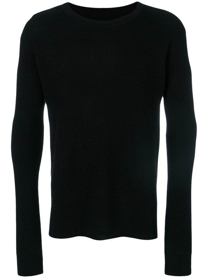 Maison Margiela Ribbed Crew Neck Jumper - Black
