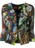 Pleats Please By Issey Miyake Pleated Floral Print Cardigan