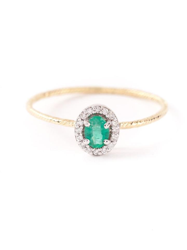 Wouters & Hendrix Gold Emerald And Diamond Ring