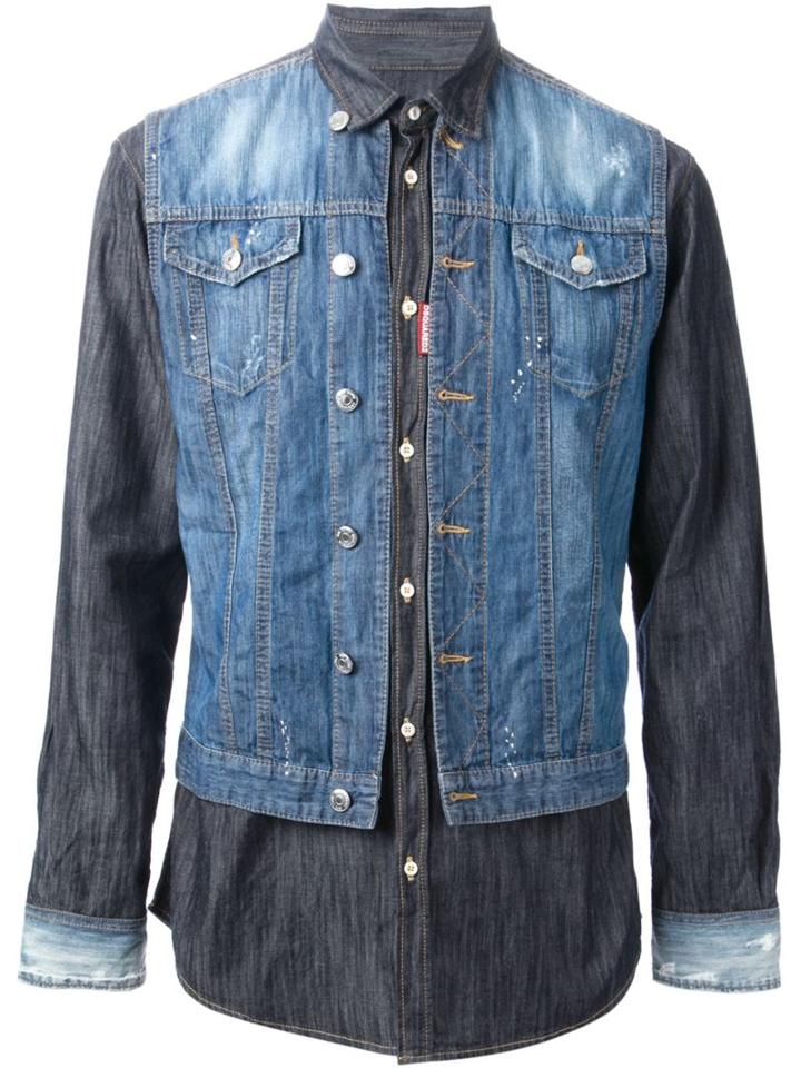 Dsquared2 Denim Jacket Shirt, Men's, Size: 50, Blue, Cotton