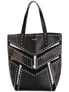 Diesel - Panelled Studded Tote - Women - Leather/nylon/metal (other) - One Size, Black, Leather/nylon/metal (other)