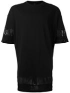 Odeur - Organza-trimmed T-shirt - Unisex - Cotton/nylon/spandex/elastane - Xs, Black, Cotton/nylon/spandex/elastane