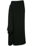 Yohji Yamamoto Vintage Draped Maxi Skirt - Black