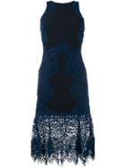 Jonathan Simkhai Macrame Lace Fitted Dress, Women's, Size: 2, Blue, Silk/polyester/spandex/elastane/viscose