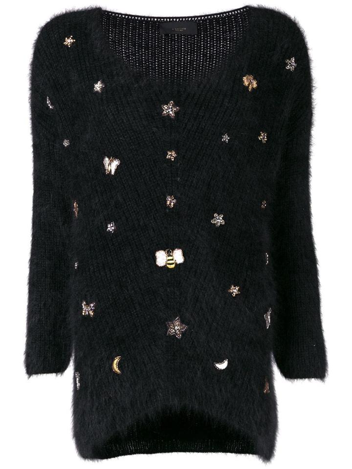 Lédition Embellished V-neck Jumper - Black