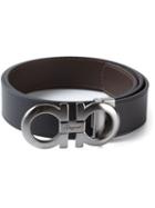 Salvatore Ferragamo Gancini Buckle Belt, Men's, Size: 115, Black, Metal (other)/calf Leather