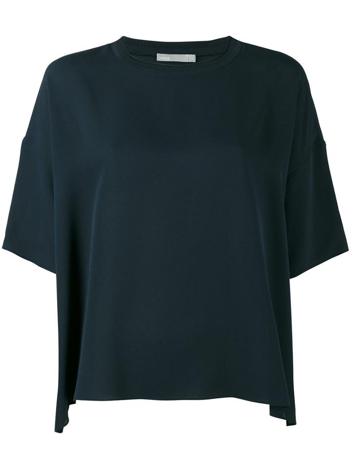 Vince Short Sleeve T-shirt, Women's, Size: Small, Blue, Silk/rayon/nylon/spandex/elastane