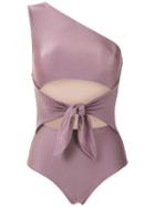 Adriana Degreas Cut Out One Shoulder Swimsuit - Purple