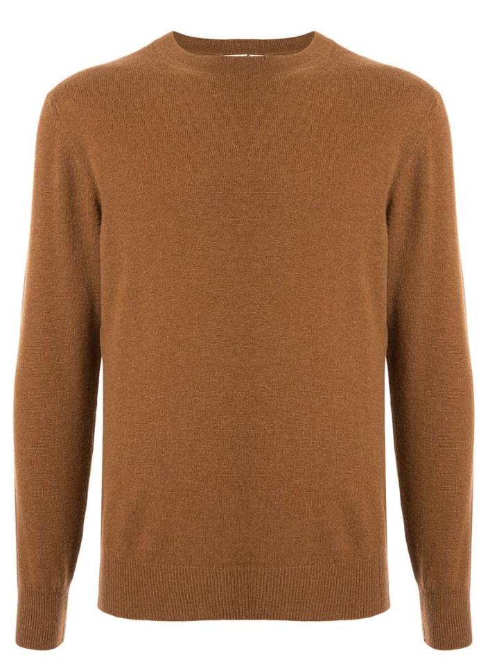Kent & Curwen Ribbed Neck Jumper - Brown