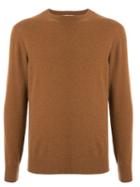 Kent & Curwen Ribbed Neck Jumper - Brown