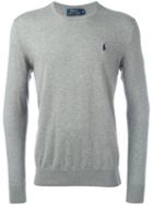 Polo Ralph Lauren Embroidered Logo Jumper, Men's, Size: Small, Grey, Cotton/cashmere