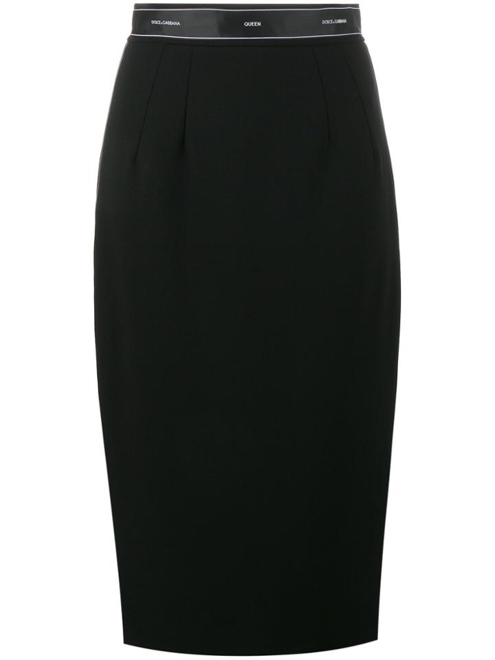 Dolce & Gabbana Logo Band Pencil Skirt - Black
