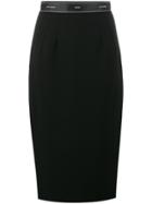 Dolce & Gabbana Logo Band Pencil Skirt - Black