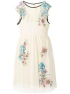 Red Valentino Floral Embroidered Tulle Dress - Neutrals
