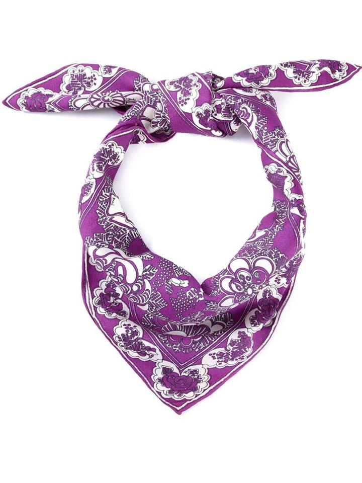 Emilio Pucci Vintage Rose Print Scarf, Pink/purple