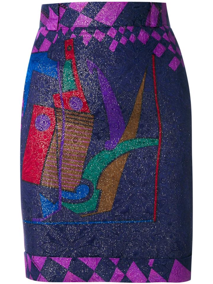 Versace Vintage Picasso Printed Skirt - Multicolour