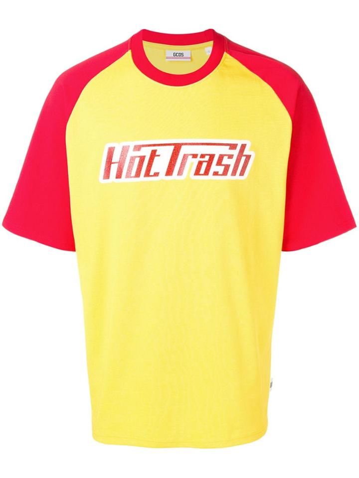 Gcds Graphic Contrast Sleeve T-shirt - Yellow