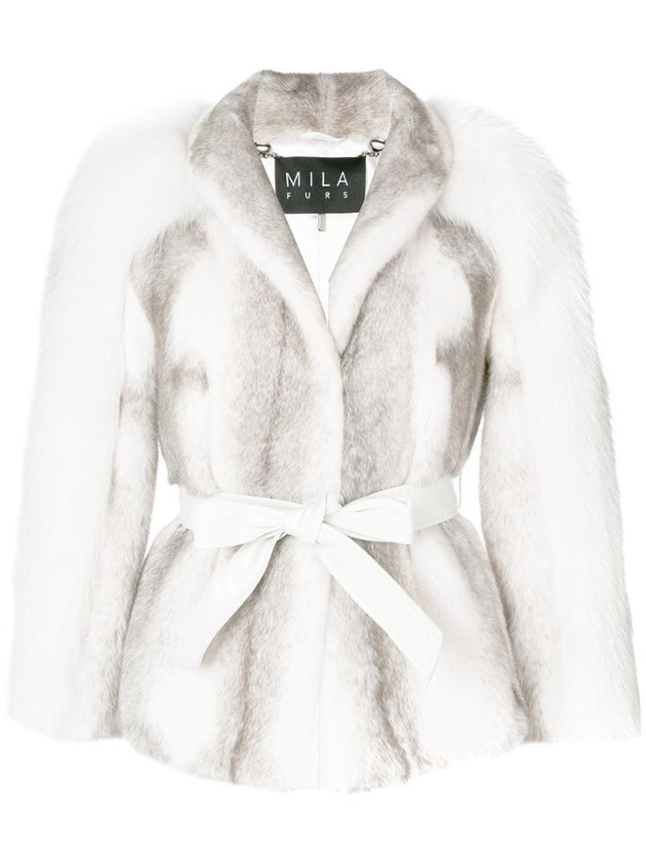 Cara Mila Phoenix Cross Mink Jacket - Grey