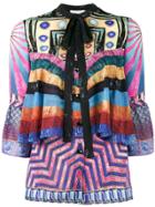 Mary Katrantzou Milana Silk Top With Bow - Multicolour