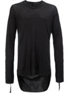 Cedric Jacquemyn Drop Hem T-shirt, Men's, Size: 50, Black, Cotton/linen/flax