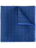 Canali Micro Check Pocket Square - Blue
