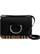 Burberry Mini Vintage Check-trim D-ring Bag - Black