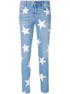 Stella Mccartney - Star Print Skinny Jeans - Women - Cotton/polyester - 25, Blue, Cotton/polyester