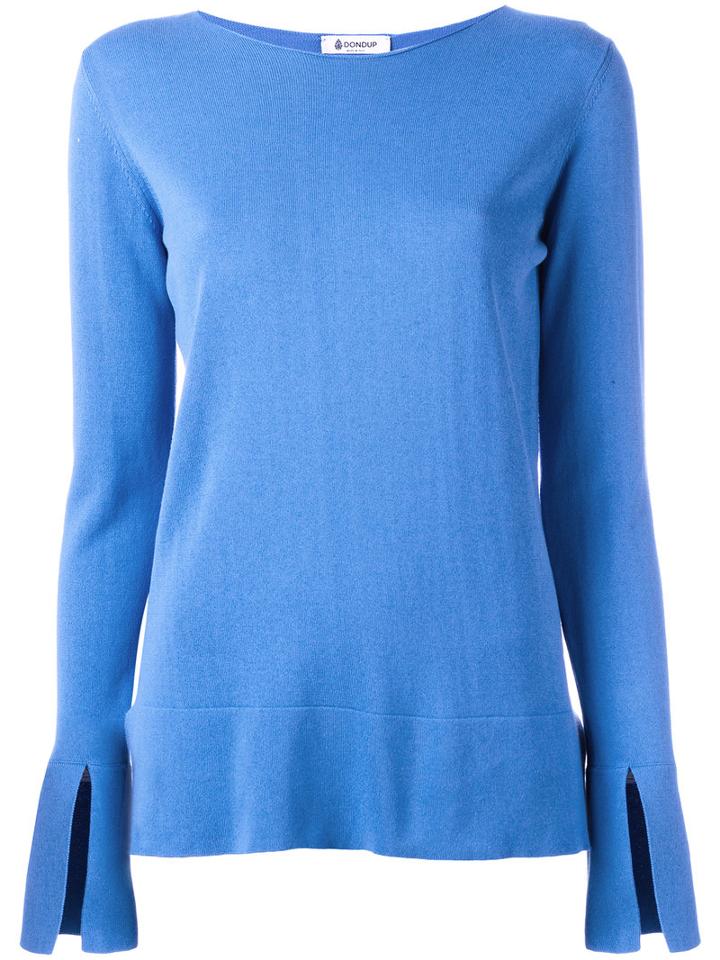Dondup Slit Sleeve Jumper, Size: Xs, Blue, Cotton