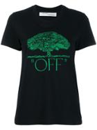 Off-white Tree Embroidered T-shirt - Black