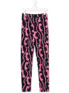 Jeremy Scott Junior Teen Telphone-print Leggings - Black