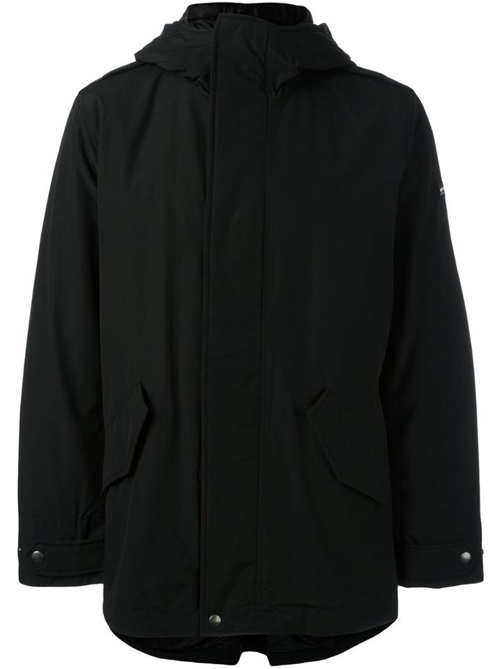 Woolrich Hooded Short Coat, Men's, Size: Xl, Black, Cotton/polyamide/polyester